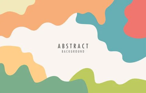 Abstract organic style shape template. Retro design with colorful style. 스톡 일러스트