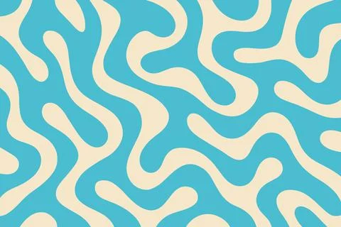 Abstract organic swirls pattern in blue and cream colors Stock Illustration