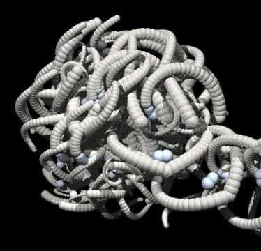 Abstract organic tentacles on black background - 3d illustration Stock Illustration