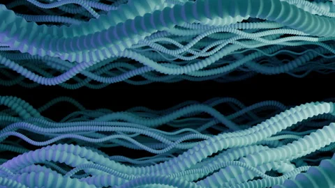 Abstract organic tentacles flowing across a black background. Design Stock Footage 317848667