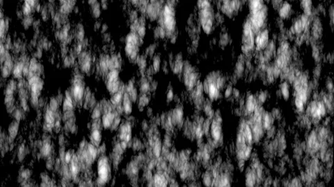 Abstract organic texture pattern with luminous cloud-like structures on bla.. Stock Footage 337566884