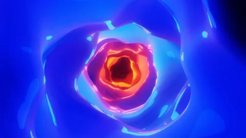 Abstract Organic Tunnel vj Loop. 4k Satisfying Liquid Walls, 3D Rendered Stock Footage 166232860