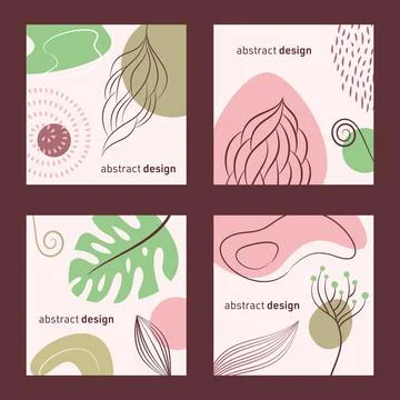 Abstract organic vector cards with copy space Stock-Illustration