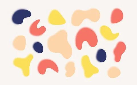 Abstract organic vector shapes set with y2k aura effect. Colorful contemporary Stockillustratie