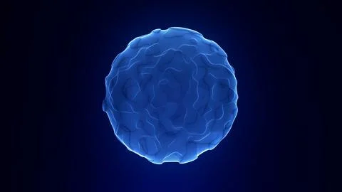 Abstract organic wireframe sphere with smooth blue mesh lines. Futuristic 3.. Stock Illustration