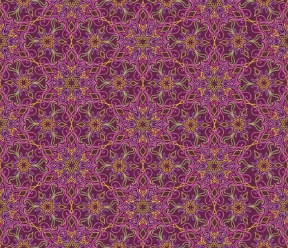 Abstract oriental floral seamless pattern. Arabic flower geometr Stock Illustration