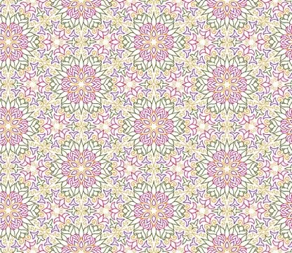 Abstract oriental floral seamless pattern. Arabic flower geometr Stock Illustration