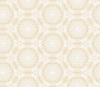 Abstract oriental floral seamless pattern. Arabic flower geometr Stock Illustration