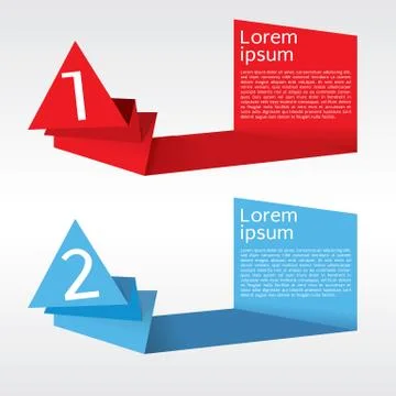 Abstract origami banners vector with number Stock-Illustration