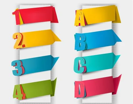 Abstract origami speech bubble with litters and numbers. vector Stock Illustration
