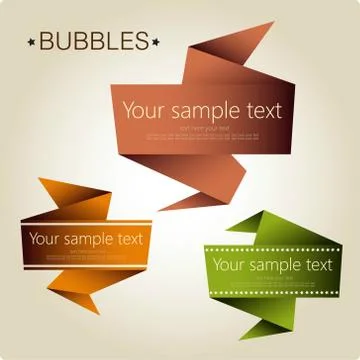 Abstract origami speech bubble vector backgrounds set. Stock Illustration