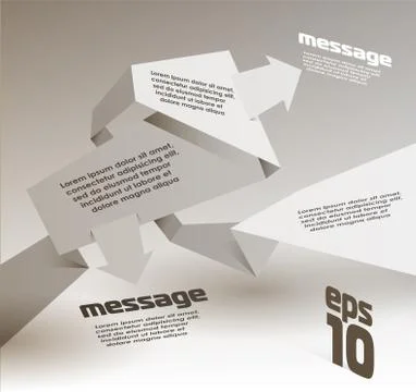 Abstract origami speech bubble vector background Stock Illustration