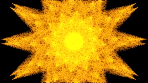 Abstract ornament background geometric figures in yellow color. Mandala Stock Footage 254386923