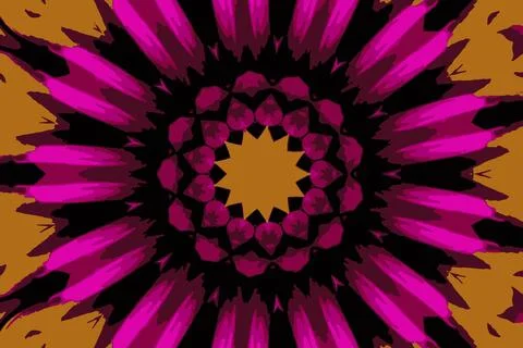 Abstract ornament of fractal hexagonal pattern with star in the middle on Stockillustratie