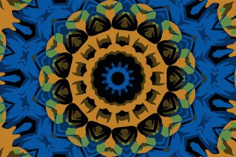 Abstract ornament of fractal hexagonal pattern with star in the middle on Stockillustratie