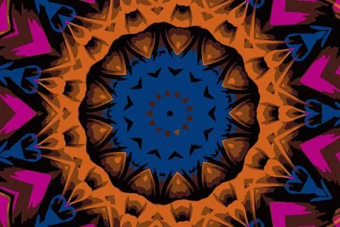 Abstract ornament of fractal hexagonal pattern with star in the middle on Illustration