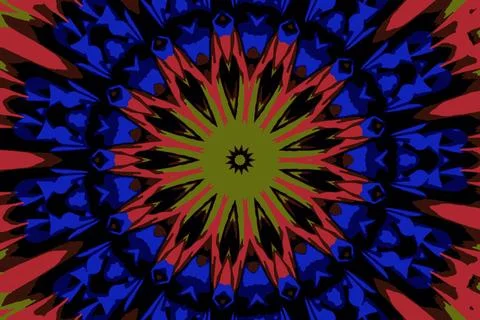 Abstract ornament of fractal hexagonal pattern with star in the middle on Stockillustratie