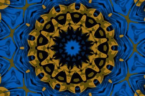 Abstract ornament of fractal hexagonal pattern with star in the middle on Stockillustratie