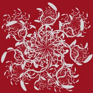 Abstract ornament on red background Stock Illustration