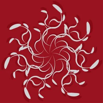 Abstract ornament on red background Stock Illustration