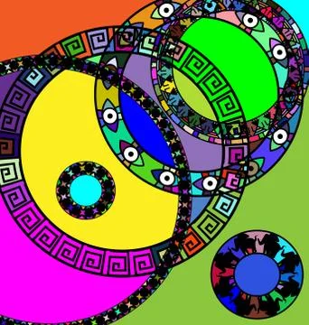 Abstract ornament rings Stock Illustration
