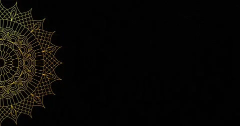 Abstract ornamental digital hand drawn gold color mandala footage. Floral vin Stock Footage 168930579