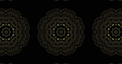 Abstract ornamental digital hand drawn gold colour mandala footage. Stock Footage 168930914