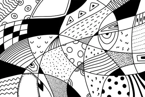 Abstract ornamental doodle patchwork banner Illustrazione stock