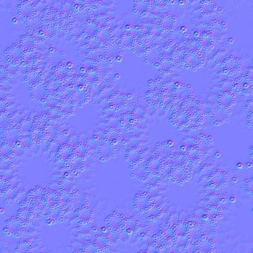 An abstract ornamental flower seamless pattern, digital normal map, 3d render 스톡 일러스트