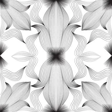 Abstract ornamental line seamless pattern. Geometric seamless patterns. Stock Illustration