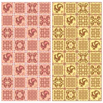 Abstract ornamental patch seamless pattern. Illustrazione stock
