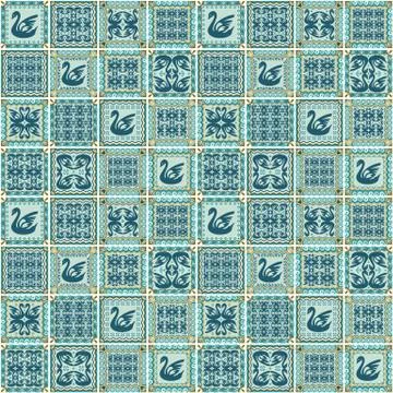 Abstract ornamental patch seamless pattern 库存插图