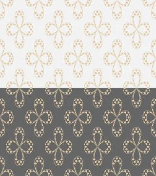 Abstract ornamental seamless pattern. Stylish neutral monochrome petal element Stock Illustration