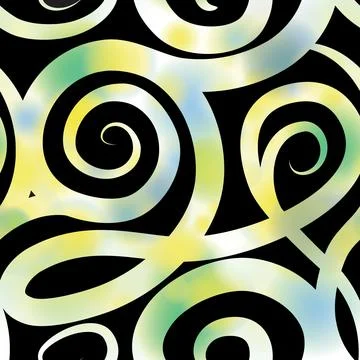 Abstract ornamental spiral seamless pattern. Black swirl line backdrop Illustrazione stock