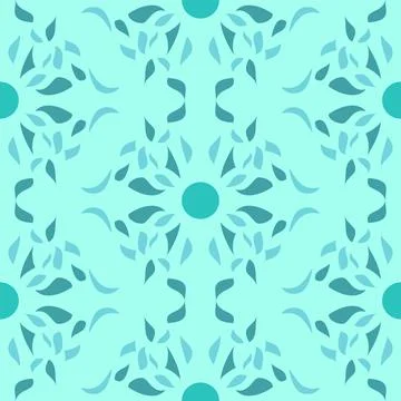 Abstract Ornate Aqua mosaic Pattern Stock Illustration
