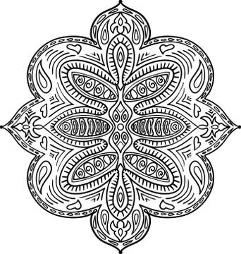 Abstract ornate elements. Decorative pattern for fabric, textile, poster, car Stock Illustration