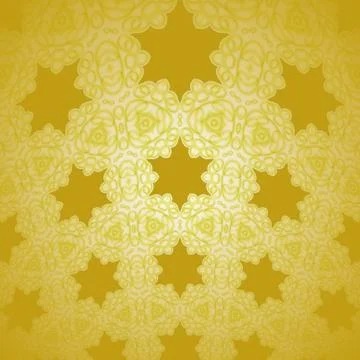 Abstract ornate star pattern yellow centered blurred Stock Illustration