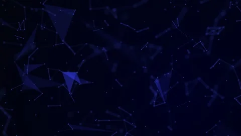 Abstract oscillating network of blue dots and lines on a black background. .. Stock Footage 259643966