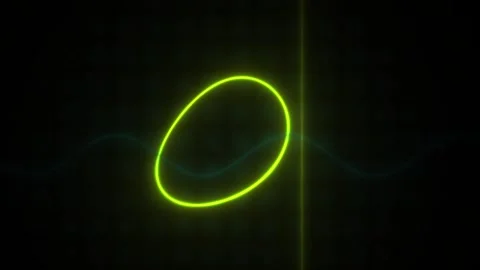 Abstract Oscilloscope Waveform Animation Featuring Pulsing Green Neon Light.. Stock Footage 340524543