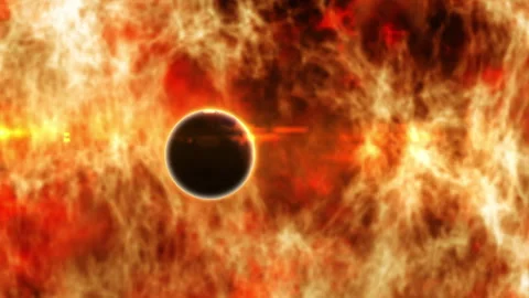 Abstract outer space view Mars moving with Sun background Stock Footage 245089915