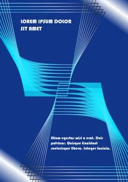 Abstract outline background in dark blue, light curves on dark area, place for Stock Illustration