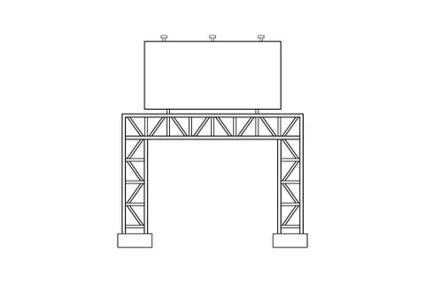 Abstract outline drawing, space frame structure of billboards vector illustra Stock Illustration