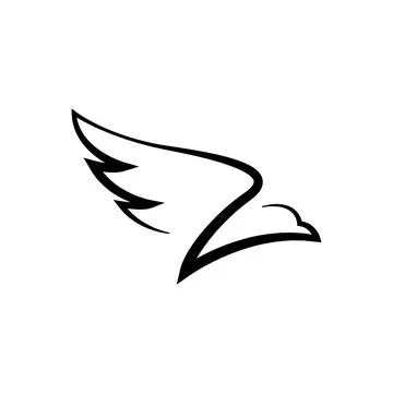Abstract outline flying eagle logo design. Eagle silhouette outline logo Stock Illustration