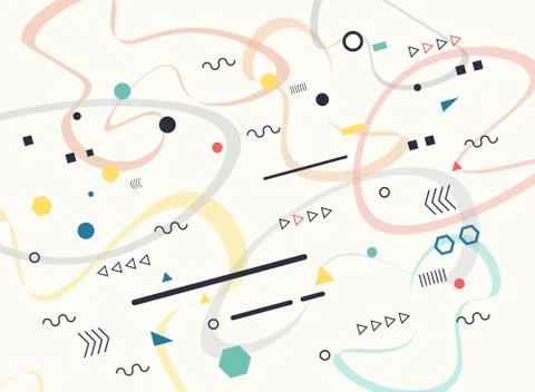 Abstract of outline geometric free shape pattern background. Illustrazione stock