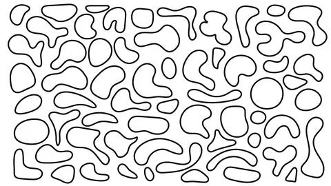 Abstract outline pattern with organic blob shapes, perfect for modern decor a Stock Illustration