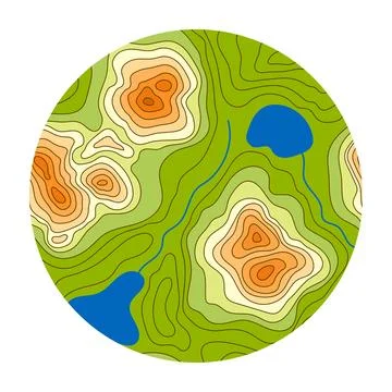 Abstract outline topographic contour map. Landscape geodesy topography map... Stock Illustration