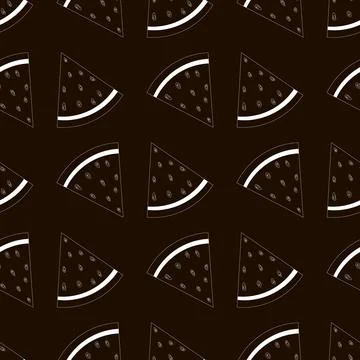 Abstract outline Watermelons pattern. Seamless vector background Stock Illustration
