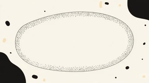 Abstract oval border with dotted edges and empty center for text overlay, h.. Vidéo 342046512