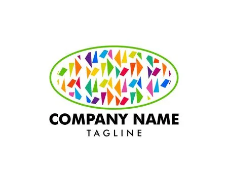 Abstract Oval Mosaic Logo Design Template 库存插图