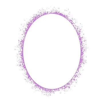 Abstract oval paint splatter frame isolated vector illustration Stock Illustration